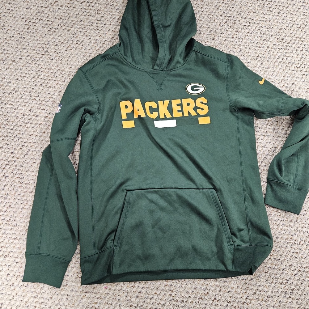 Nike Dri-Fit Green Bay Packers Size Mens S - Kids XL Onfield Hoodie Sweatshirt